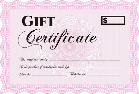 pink gift certificate template